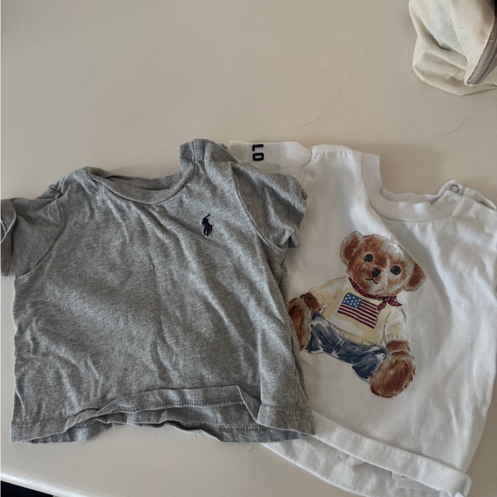 Polo by Ralph Lauren Gray and White Kids Tees
